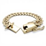 9k Yellow Gold Miami Cuban Bracelet Light Links - 16 mm - Image 3