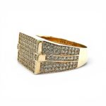 9k Yellow Gold Lab Grown Diamond Set Signet Ring - Image 7