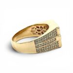 9k Yellow Gold Lab Grown Diamond Set Signet Ring - Image 6