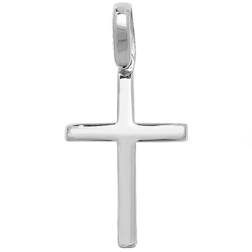 925 Sterling Silver Plain Cross Pendant - THG6832 - Image 1