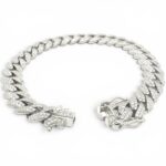925 Sterling Silver Iced Out Round Cuban Bracelet - 10 mm - Image 4