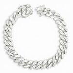 925 Sterling Silver Iced Out Round Cuban Bracelet - 10 mm - Image 5
