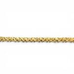 9k Yellow Gold solid flat byzantine bracelet. The bracelet 5.5 mm wide Italian made.