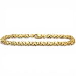 9k Yellow Gold solid flat byzantine bracelet. The bracelet 5.5 mm wide Italian made.