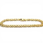9k Yellow Gold solid flat byzantine bracelet. The bracelet 5.5 mm wide Italian made.