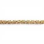 18k Yellow Gold Solid Byzantine Bracelet - 4.5 mm - Image 4