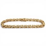18k Yellow Gold Solid Byzantine Bracelet - 4.5 mm