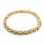 18k Yellow Gold Solid Byzantine Bracelet - 5 mm