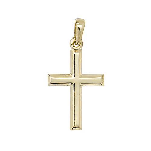 9k Yellow Gold Plain Cross Pendant - THPN085 - Image 1