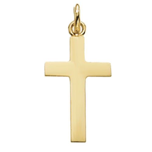 9k Yellow Gold Plain Cross Pendant - THPN120 - Image 1