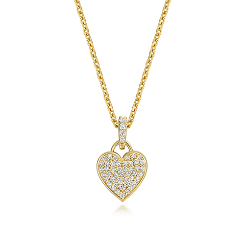 Gold Plated 925 Sterling Silver Diamond Set Heart Necklace - Image 1