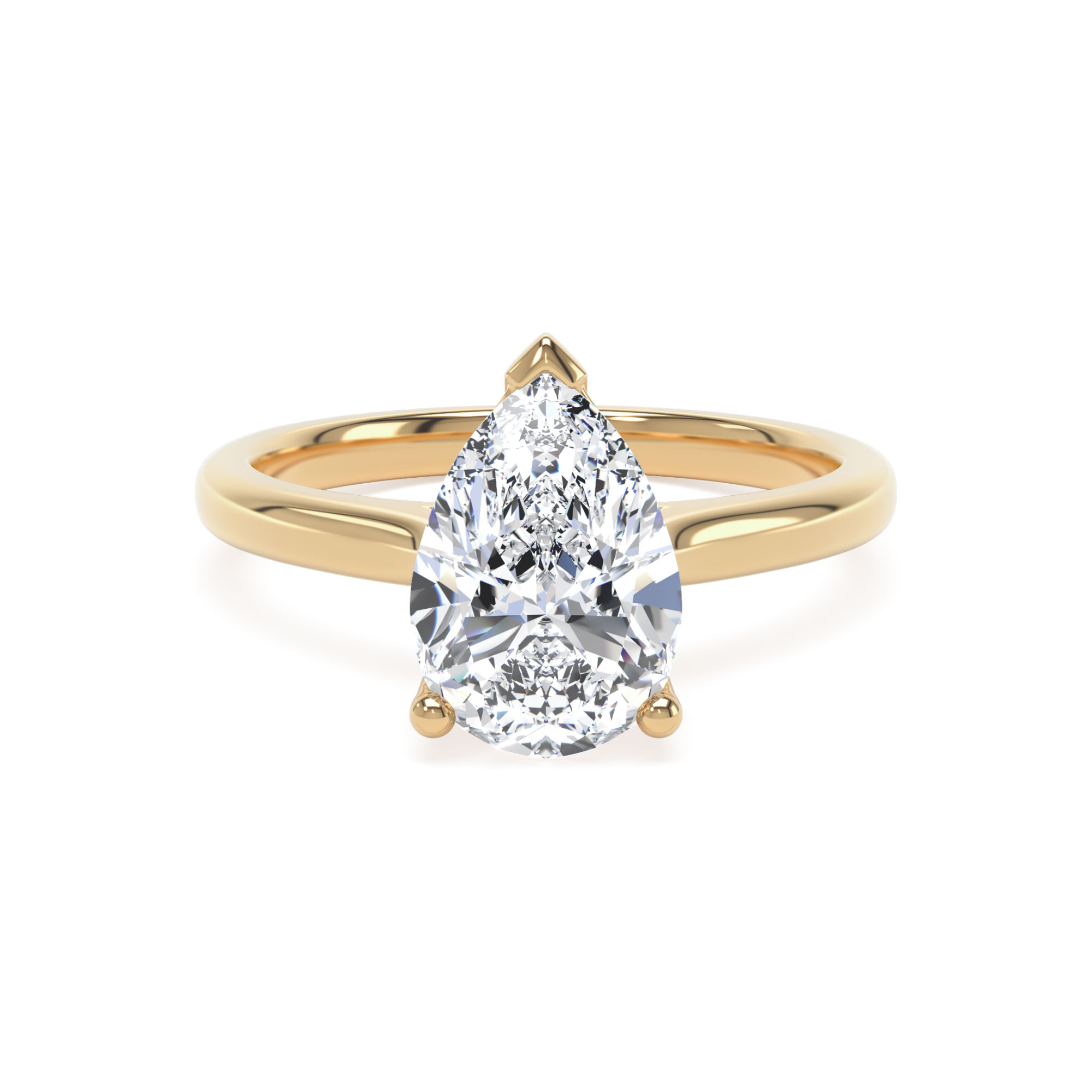 18k Yellow Gold Lab Grown Pear Shape Diamond Set Ring - Image 1