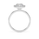 950 Platinum Lab Grown Emerald Cut Diamond Set Halo Ring - Image 4