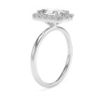 950 Platinum Lab Grown Emerald Cut Diamond Set Halo Ring - Image 3