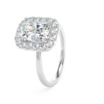 950 Platinum Lab Grown Emerald Cut Diamond Set Halo Ring - Image 2