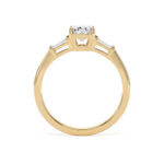 18k Yellow Gold Lab Grown Oval Trilogy Diamond Set Ring - Image 2