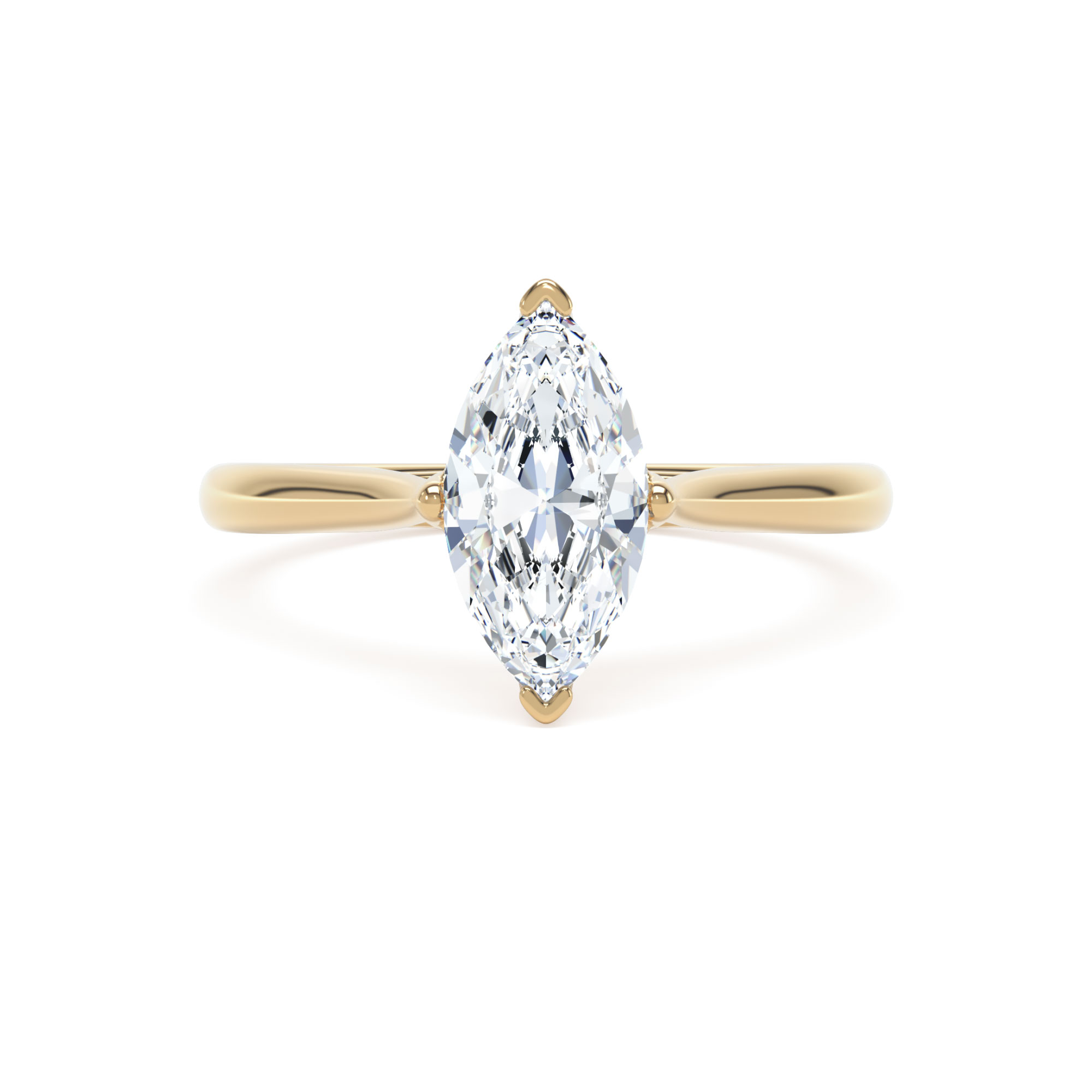 18k Yellow Gold Lab Grown Marquise Diamond Set Ring - Image 1