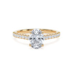 18k Yellow Gold Lab Grown Oval Diamond Set Ring