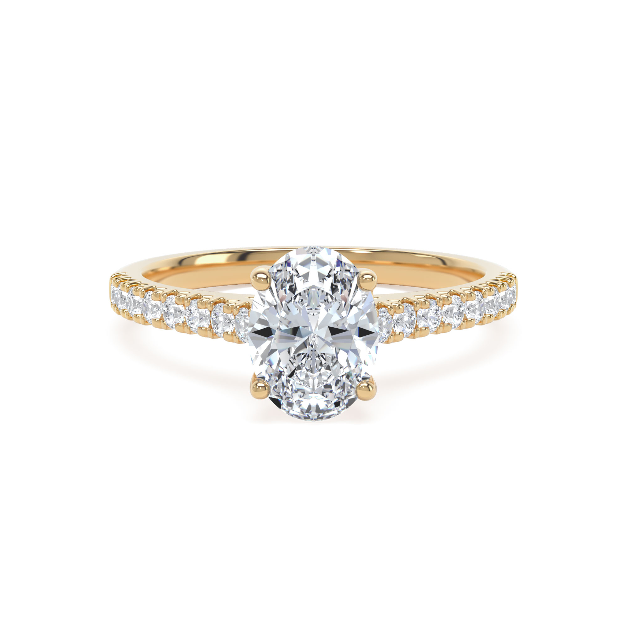 18k Yellow Gold Lab Grown Oval Diamond Set Ring - Image 1