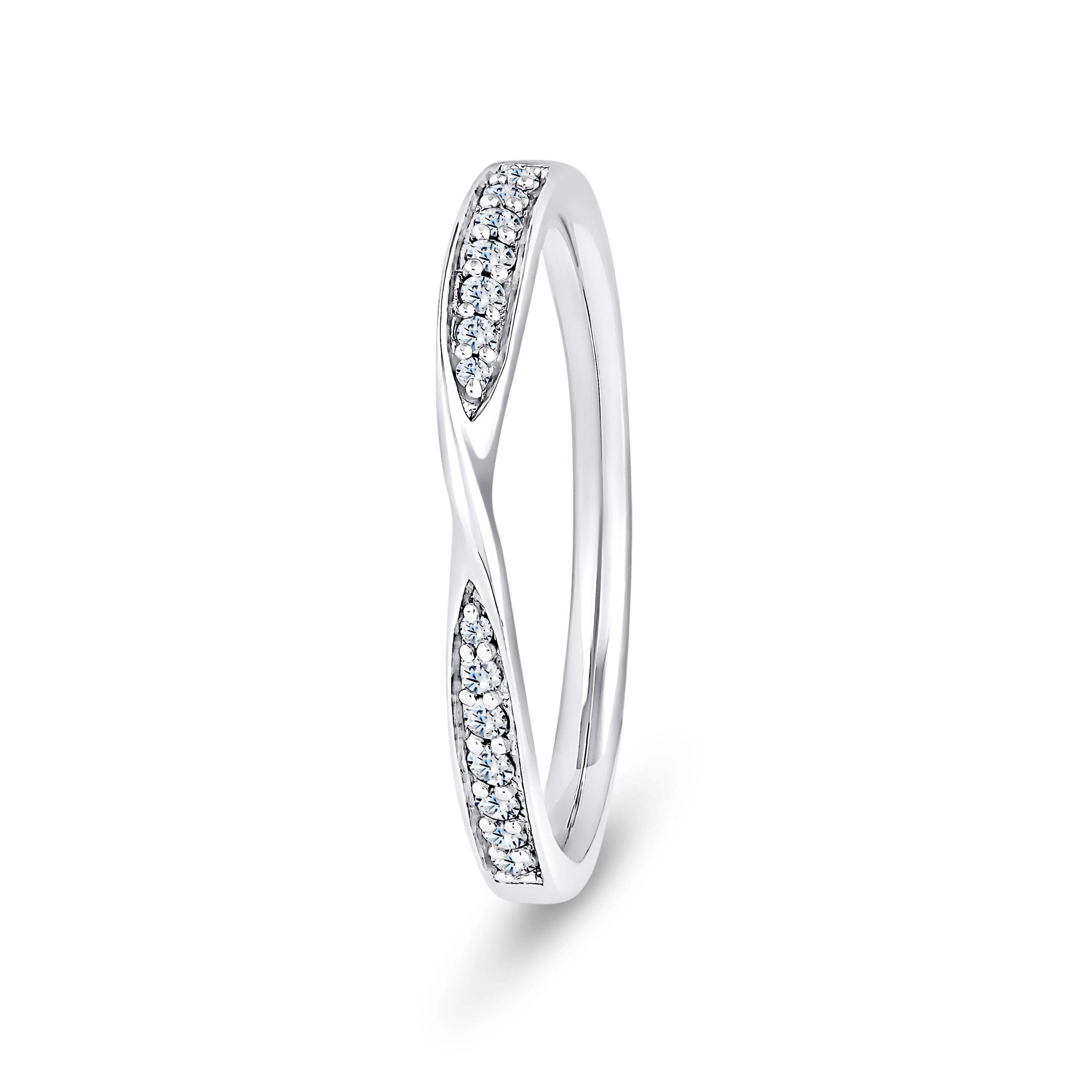 950 Platinum Twisted Pinched Diamond Eternity Ring - 2.2 mm - Image 1