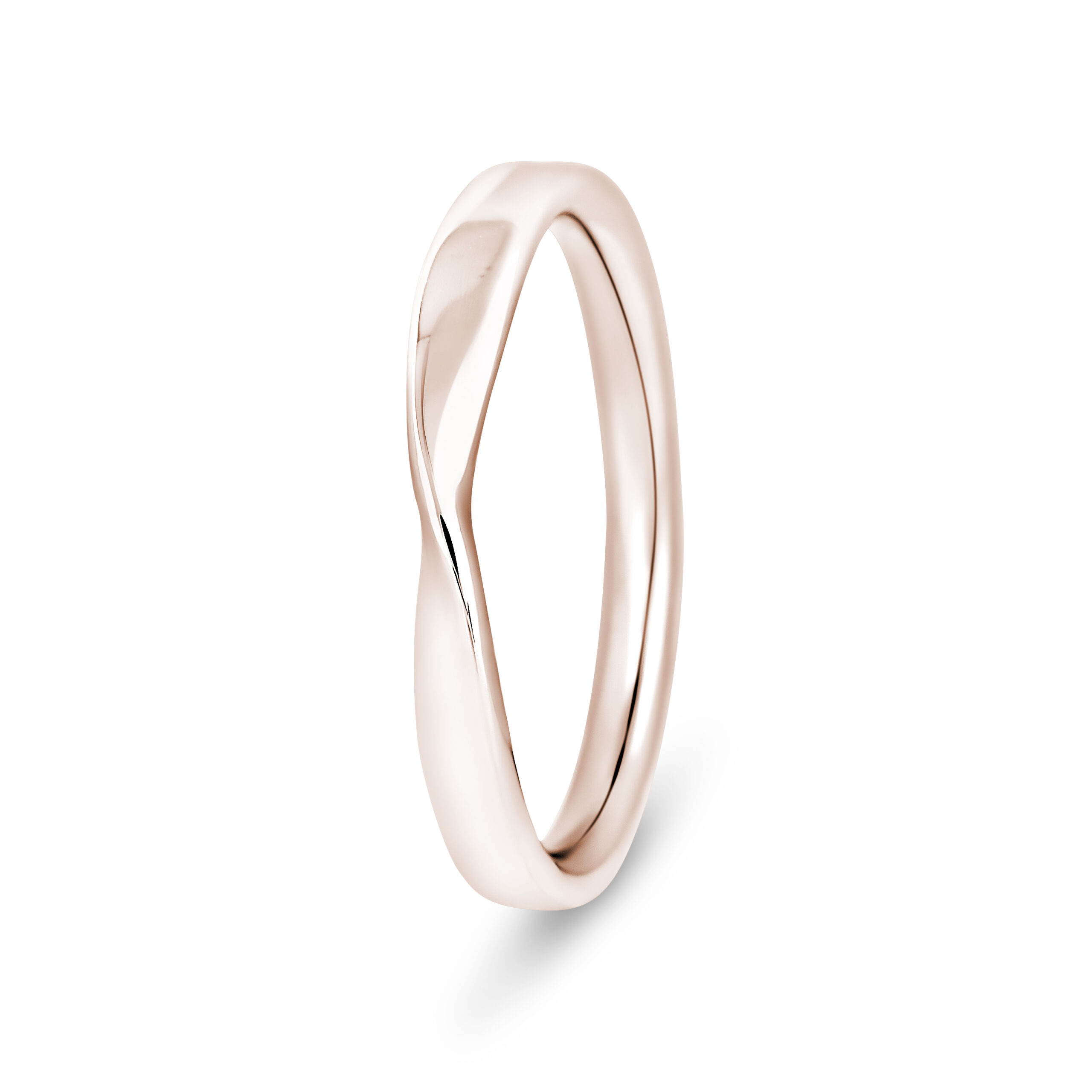 18k Rose Gold Plain Twist Wedding Band Ring - Image 1