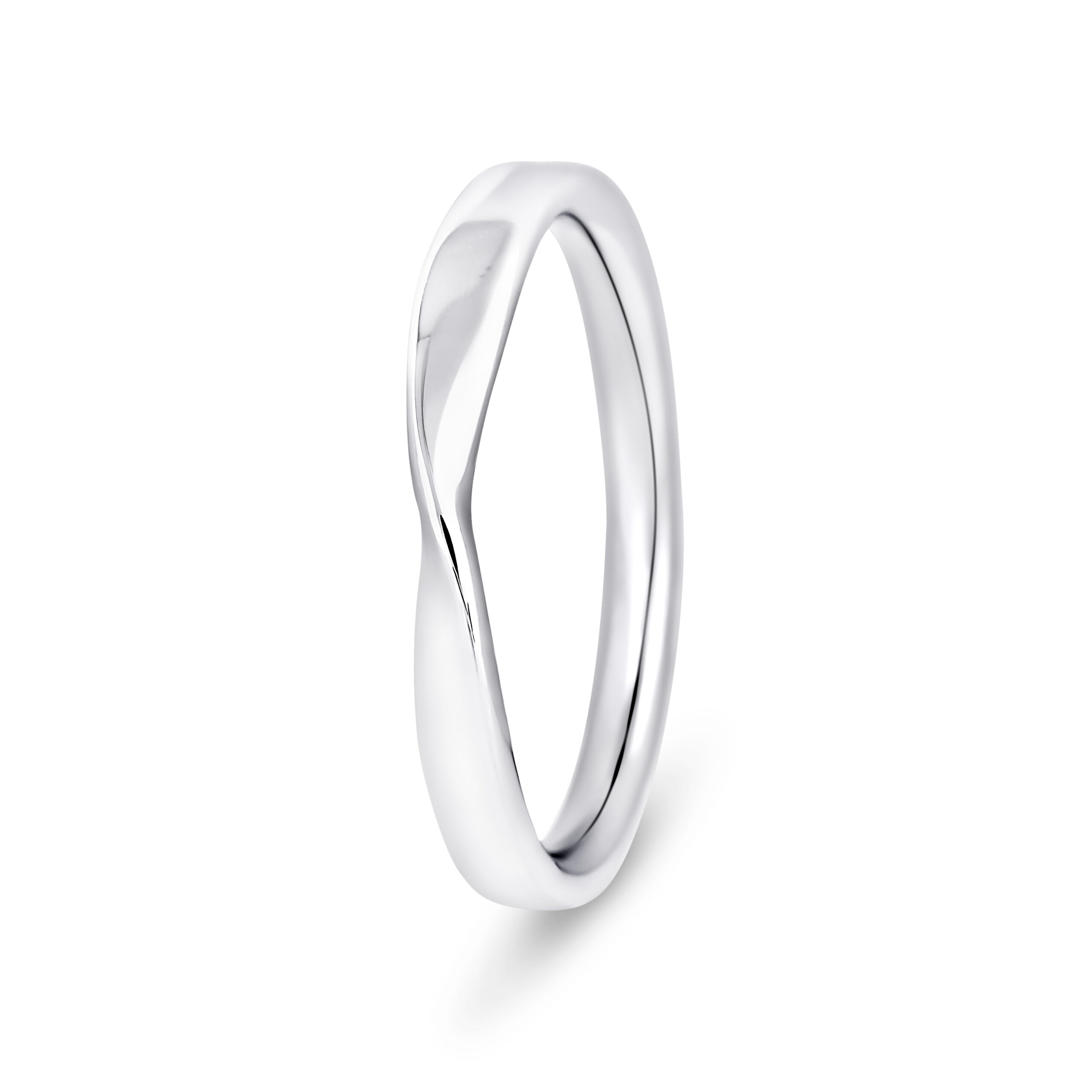 950 Platinum Plain Twist Wedding Band Ring - Image 1