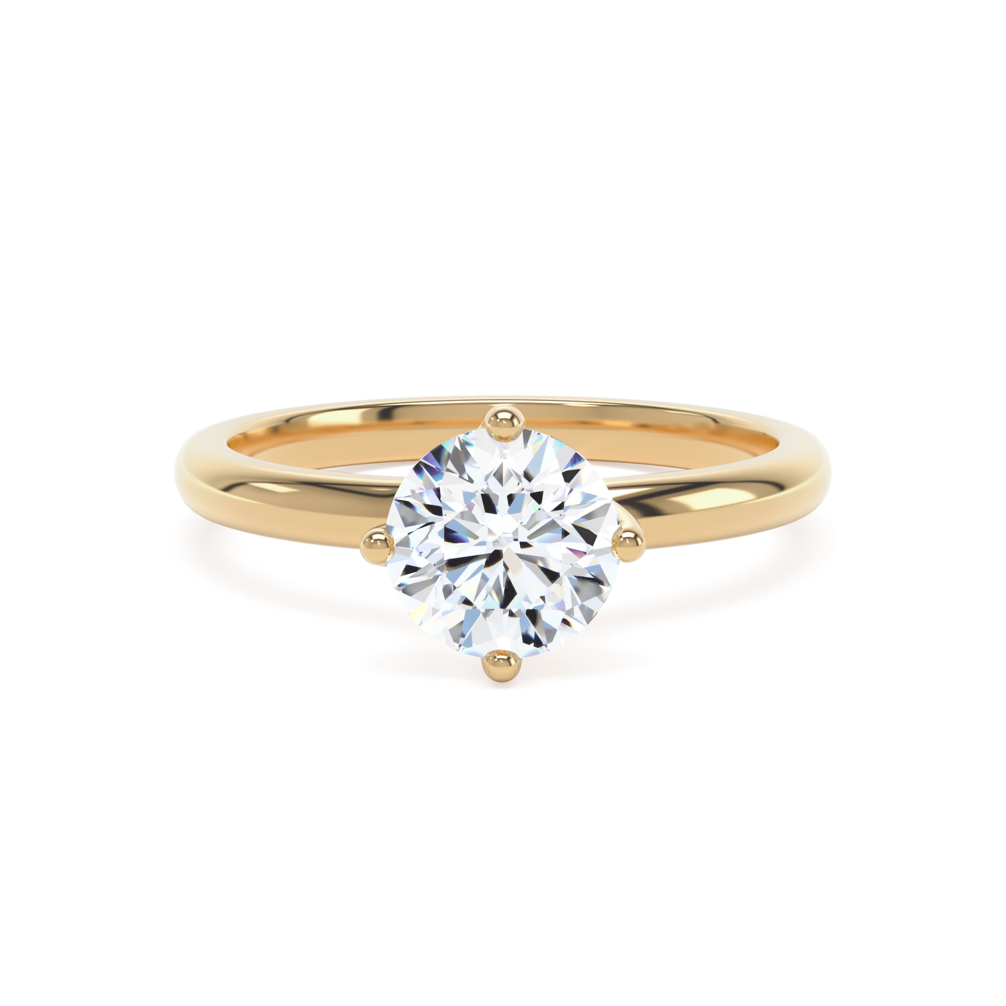 18k Yellow Gold Lab Grown Round Diamond Set Ring - Image 1