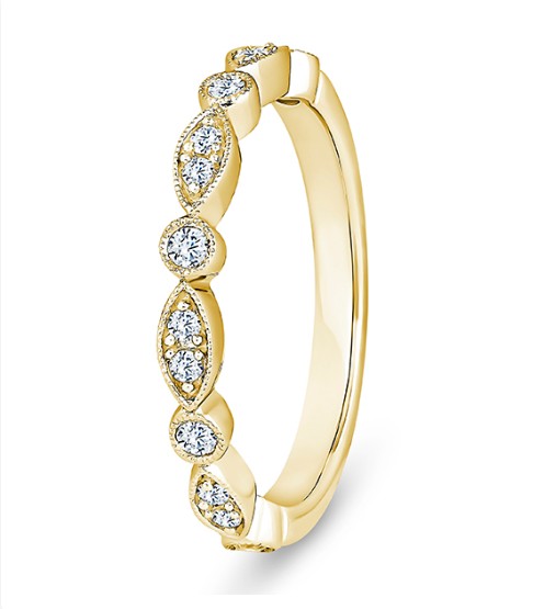 9k Yellow Gold Fancy Bubble Shaped Diamond Eternity Ring - Image 1