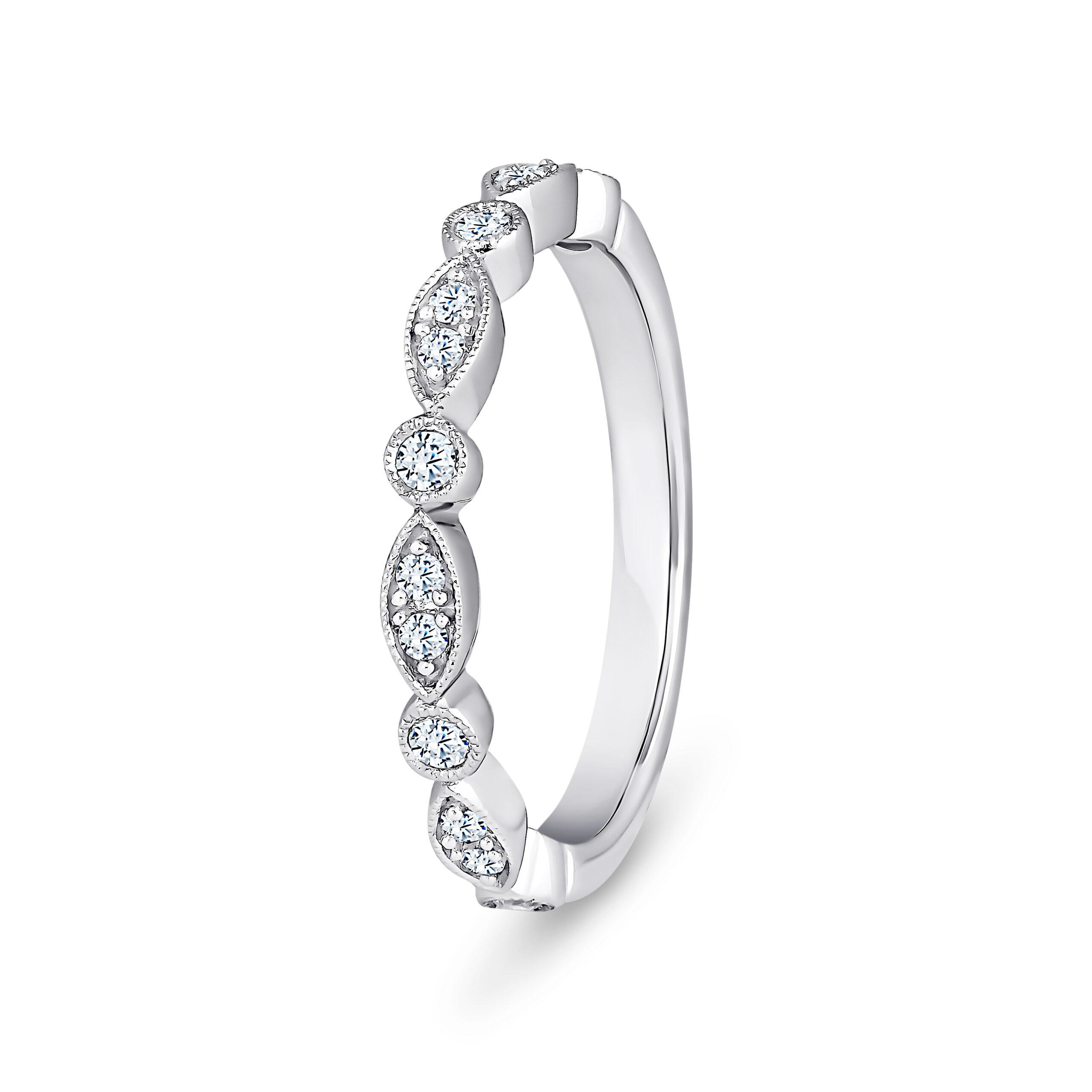 950 Platinum Fancy Bubble Shaped Diamond Eternity Ring - Image 1