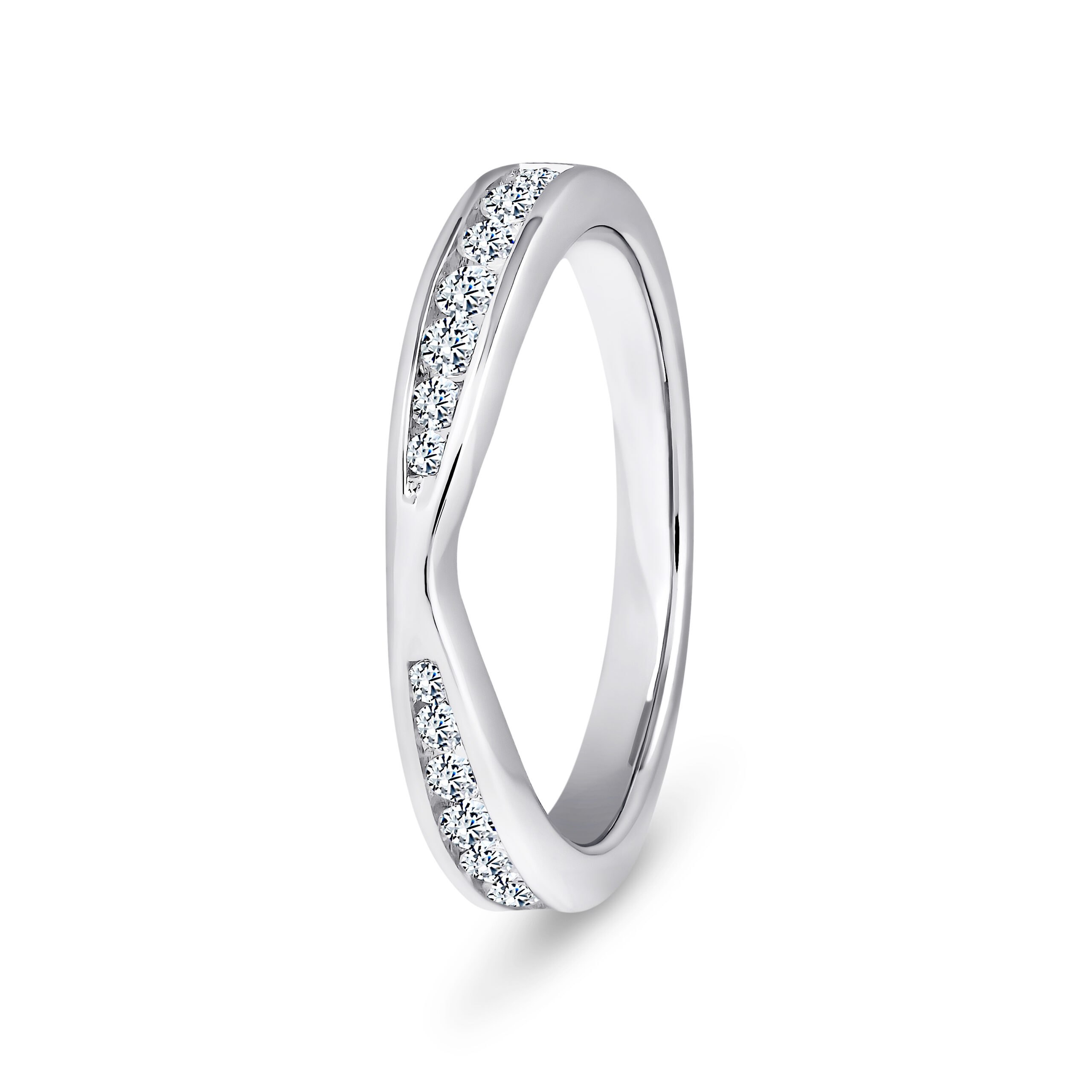 950 Platinum V-Shaped Diamond Eternity Ring - 3 mm - Image 1