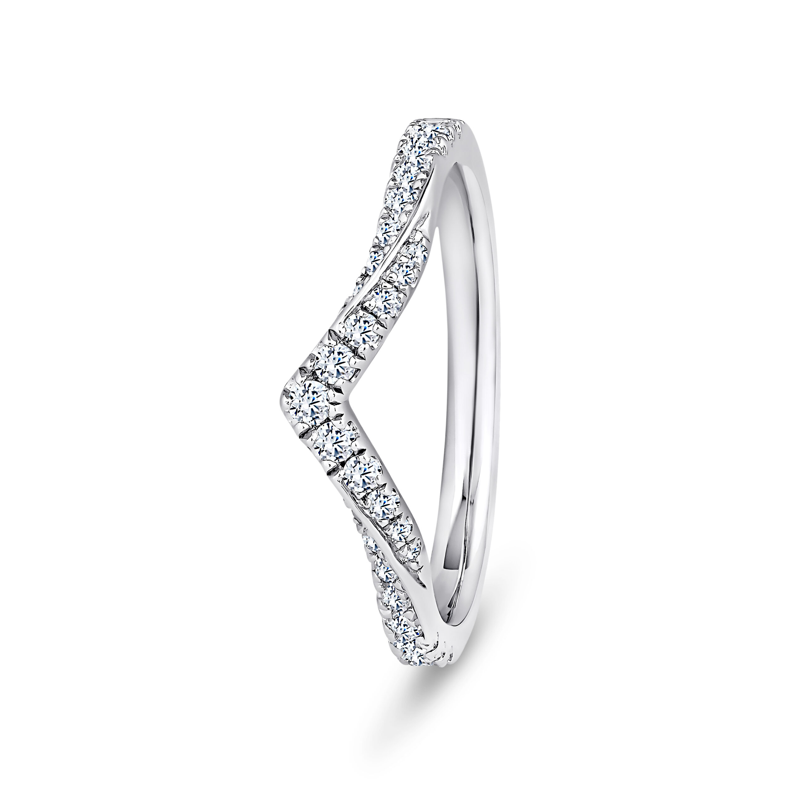 950 Platinum Diamond Wishbone Eternity Ring - 2 mm - Image 1