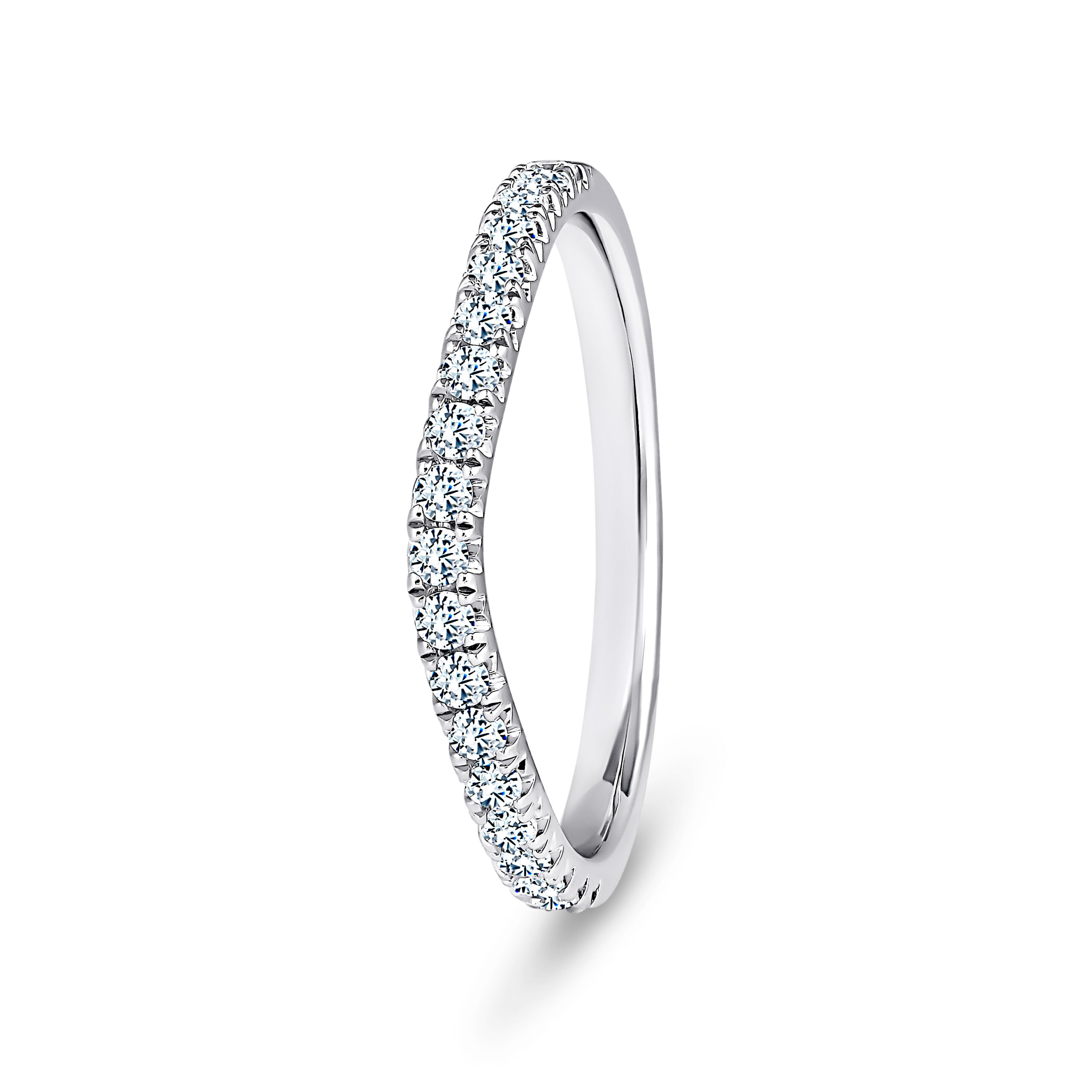 950 Platinum Wishbone Diamond Pave Set Eternity Ring - 2 mm - Image 1