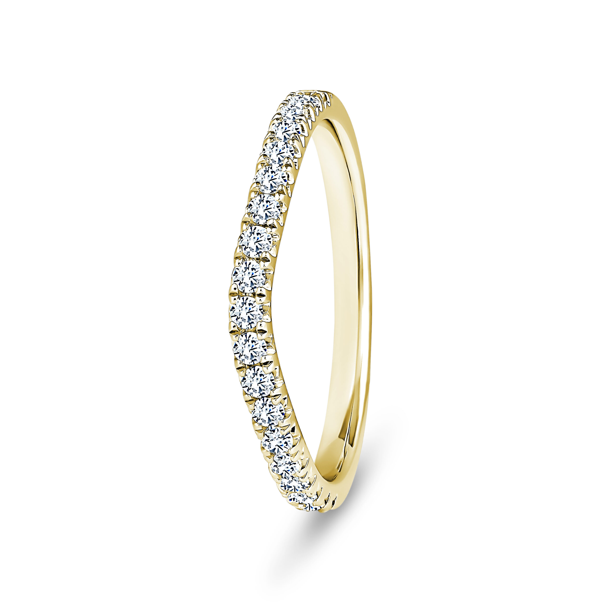 18k Yellow Gold Wishbone Diamond Pave Set Eternity Ring - 2 mm - Image 1