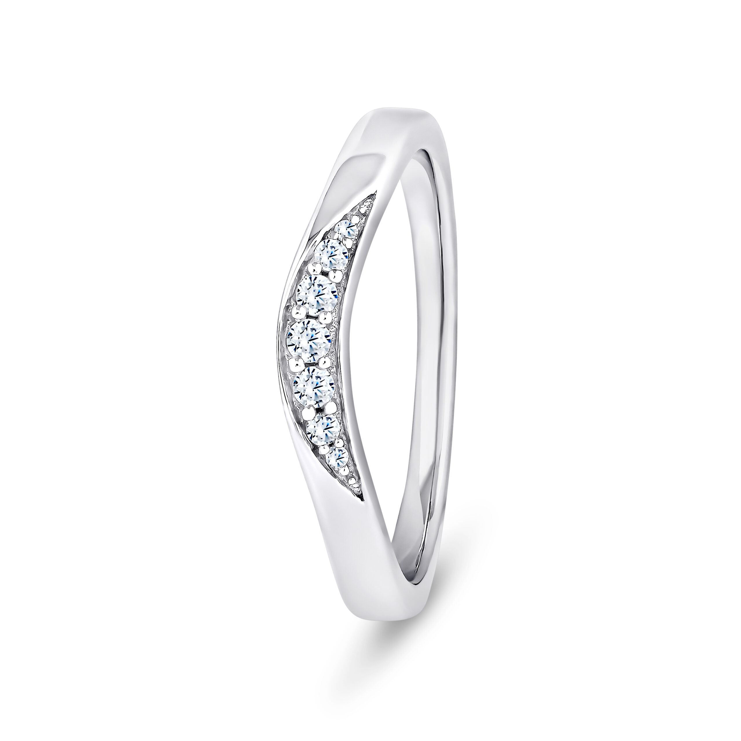 950 Platinum Slight V - Shaped Diamond Channel Set Eternity Ring - 2.4 mm - Image 1