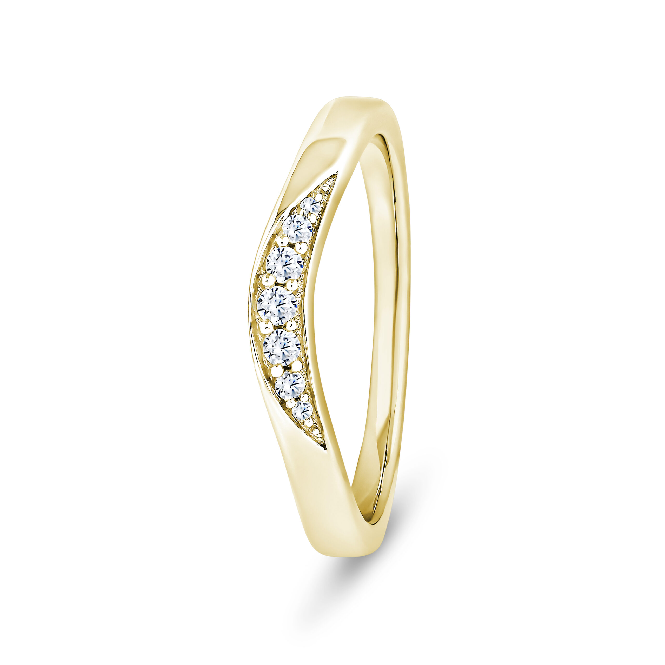 18k Yellow Gold Slight V - Shaped Diamond Channel Set Eternity Ring - 2.4 mm - Image 1