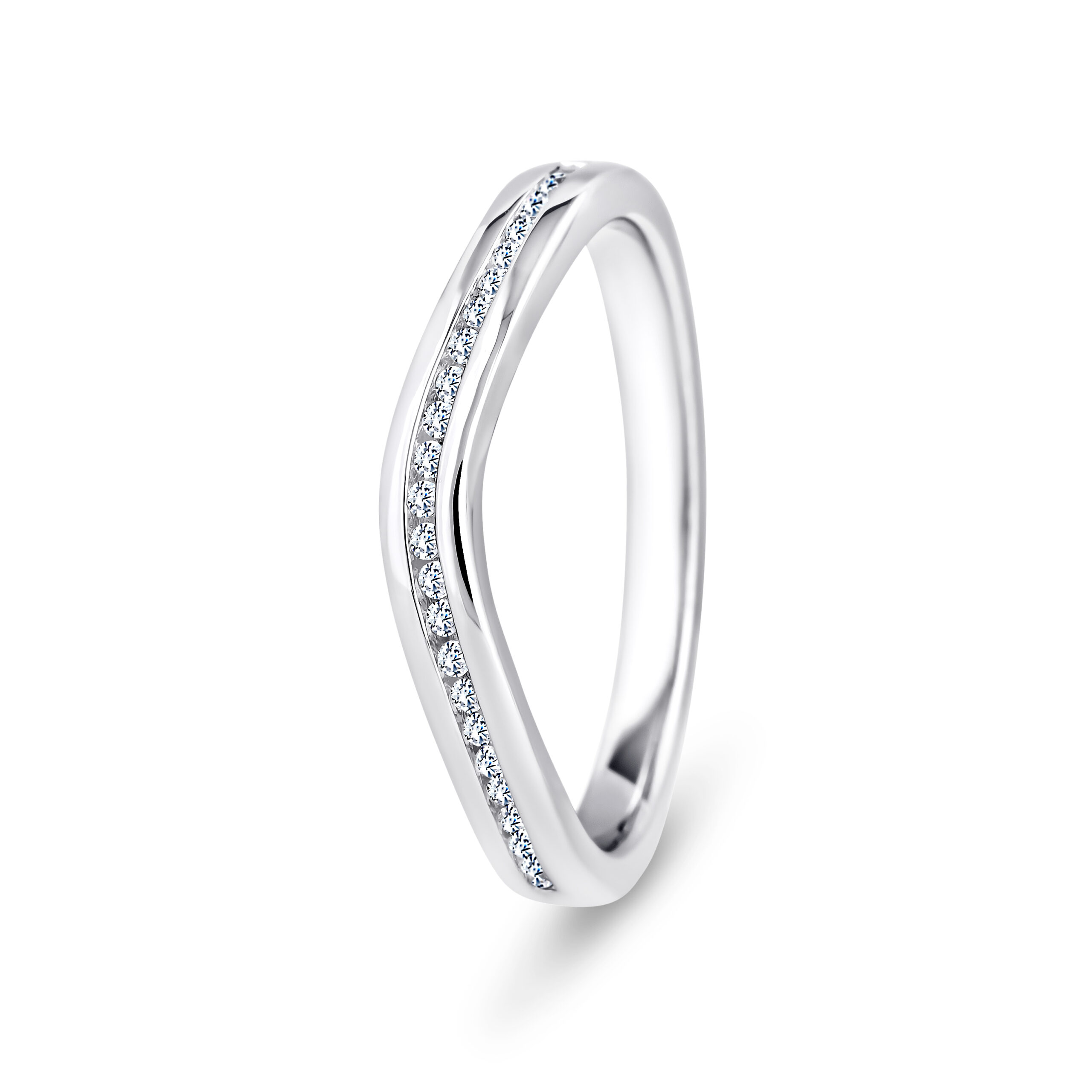 950 Platinum Wishbone Diamond Channel Set Eternity Ring - 2.5 mm - Image 1