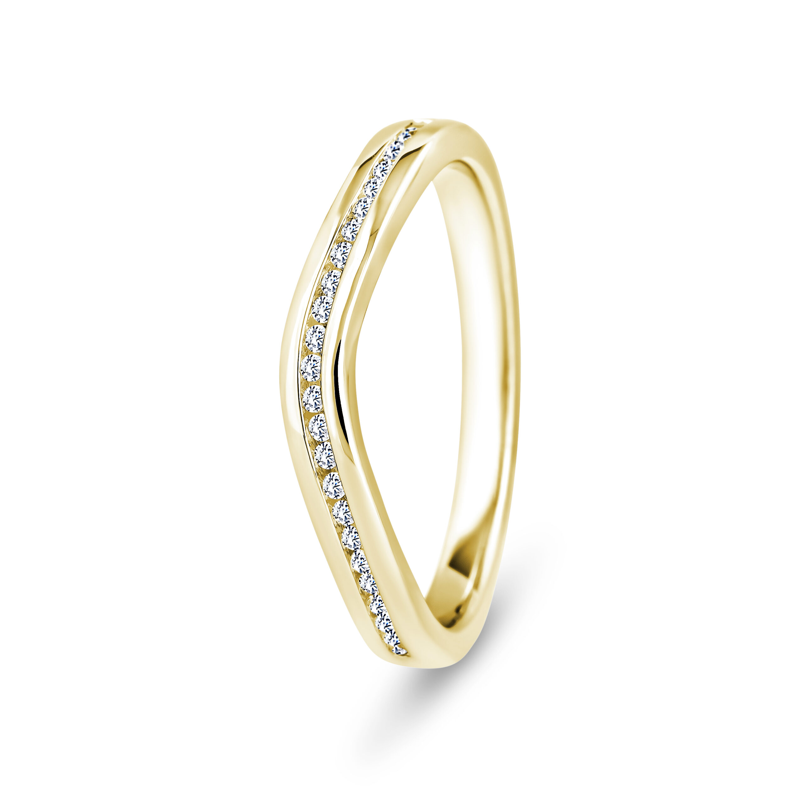 18k Yellow Gold Wishbone Diamond Channel Set Eternity Ring - 2.5 mm - Image 1