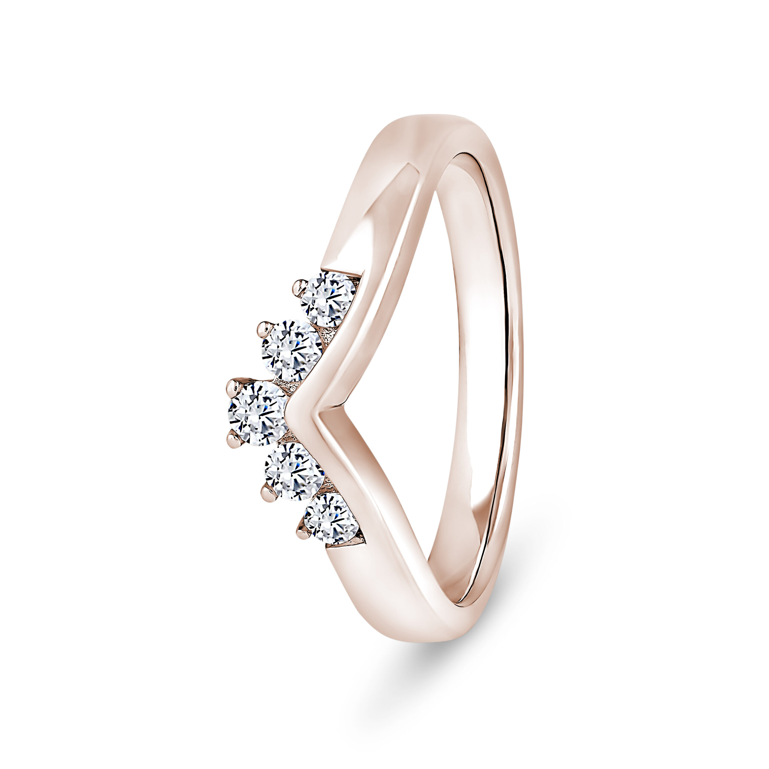 9k Rose Gold Tiara Wishbone Eternity Ring - 3 mm - Image 1