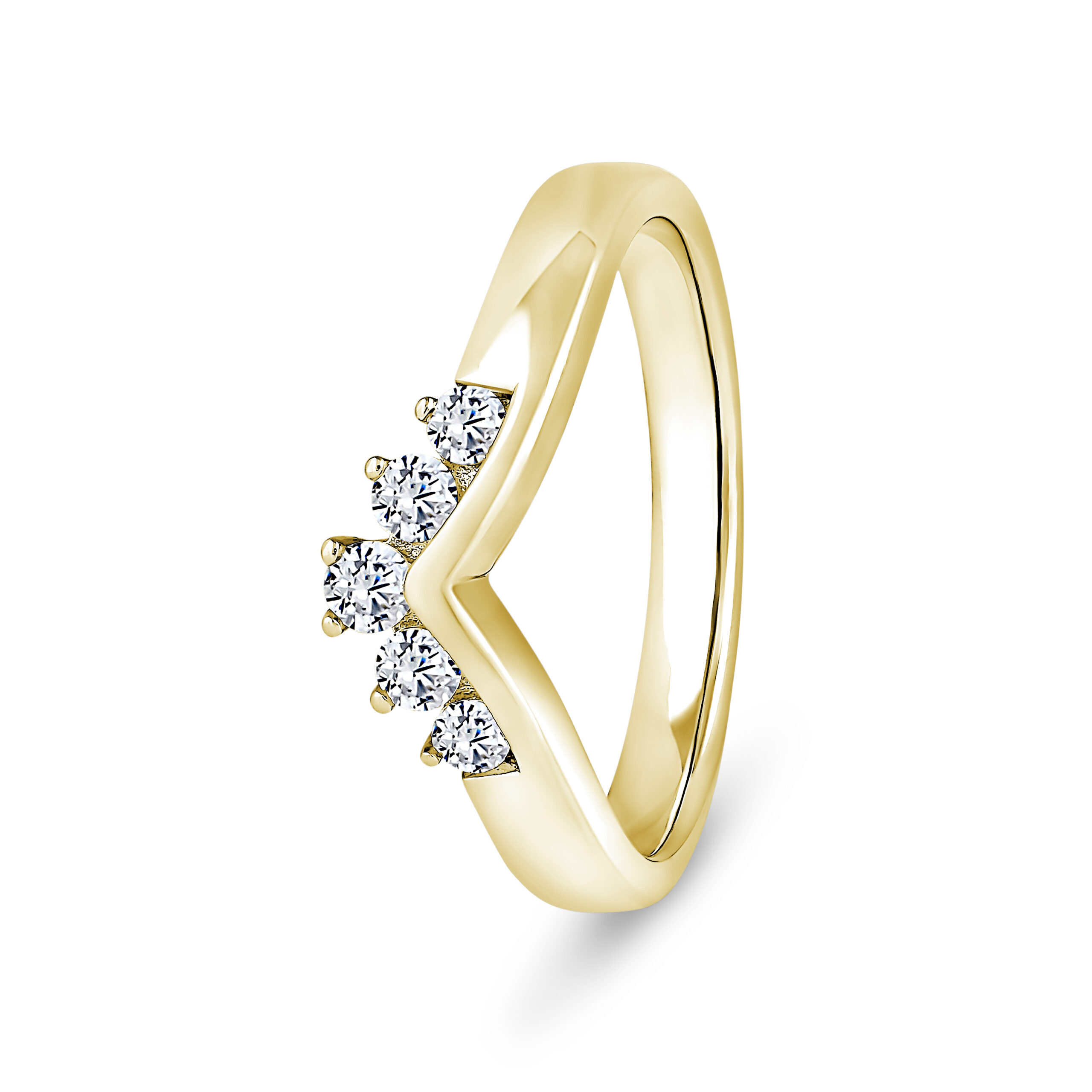 18k Yellow Gold Tiara Wishbone Eternity Ring - 3 mm - Image 1