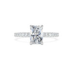 950 Platinum Lab Grown Radiant Diamond Set Ring