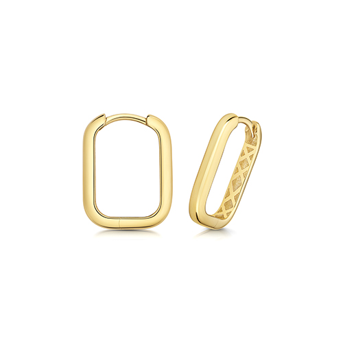 9k Yellow Gold Rectangle Clicker Earrings - 2.5 mm - Image 1