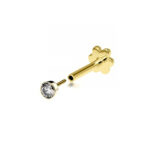 9k Yellow Gold Cz Cartilage Stud - 4 Different Sizes