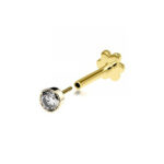 9k Yellow Gold Cz Cartilage Stud - 4 Different Sizes - Image 2