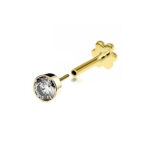 9k Yellow Gold Cz Cartilage Stud - 4 Different Sizes - Image 3