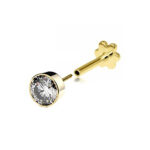 9k Yellow Gold Cz Cartilage Stud - 4 Different Sizes - Image 4