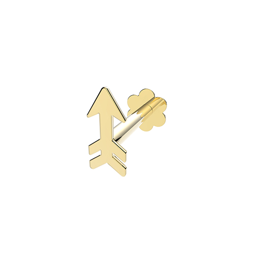 9k Yellow Gold Plain Arrow Cartilage Stud - THES2040 - Image 1