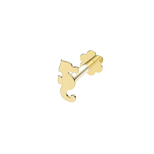 9k Yellow Gold Seahorse Cartilage Stud - THES2041 - Image 1