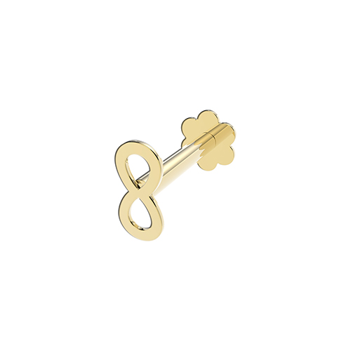 9k Yellow Gold Plain Infinity Cartilage Stud - THES2043 - Image 1