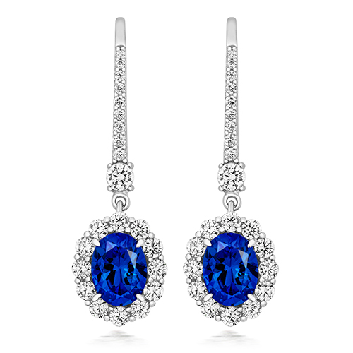 925 Sterling Silver Cluster Pave Set Oval Cut Cz Earrings - 8x6 mm - Image 1