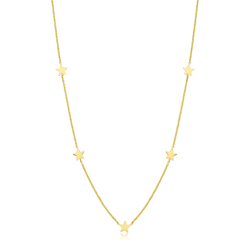 9k Yellow Gold Star Necklace - 1.20 mm - Image 1